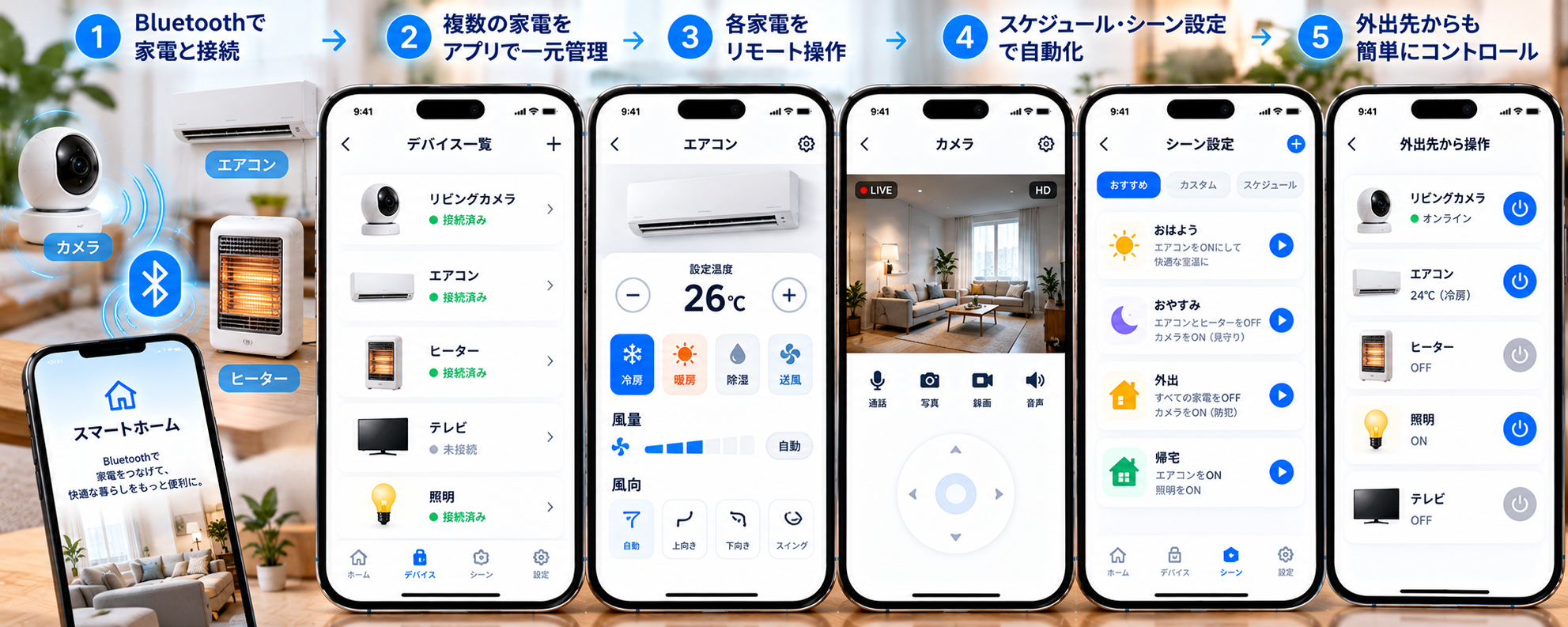 Bluetooth連携型 スマートホーム家電管理アプリ